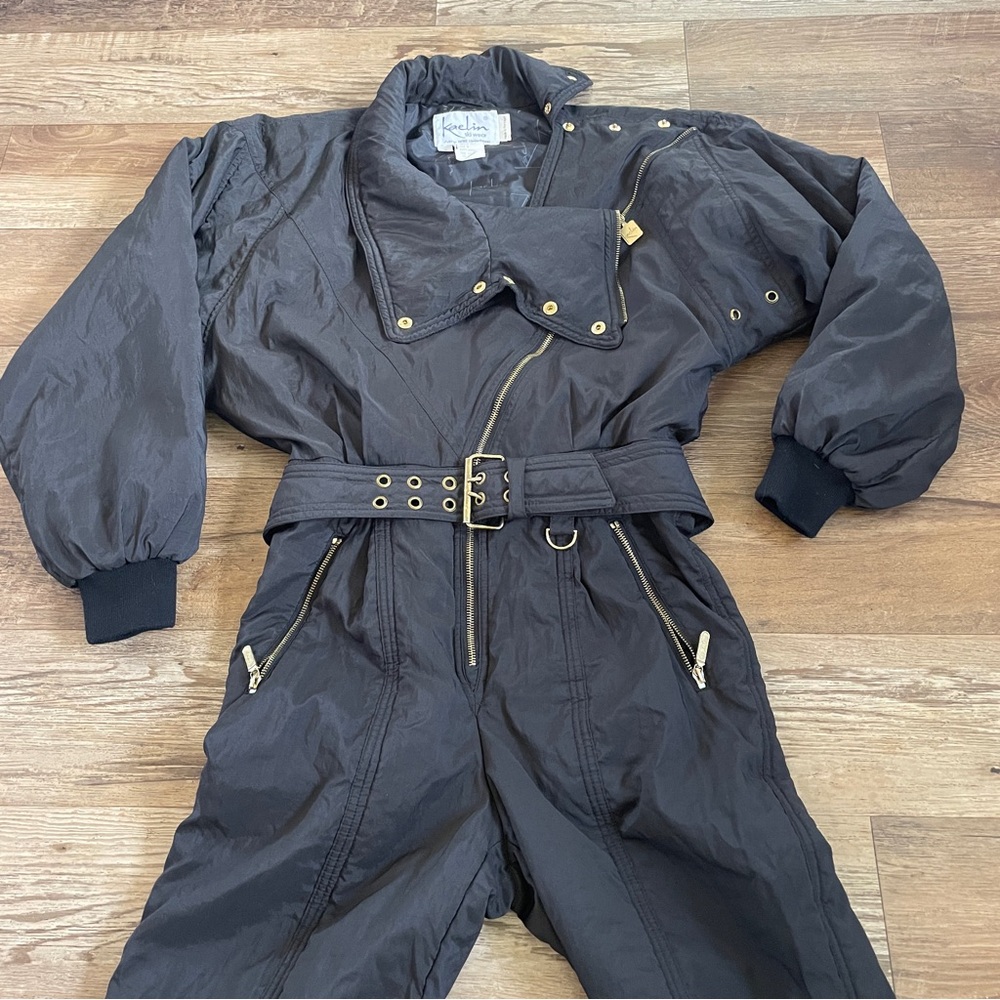 Kaelin vintage black ski snowsuit 8